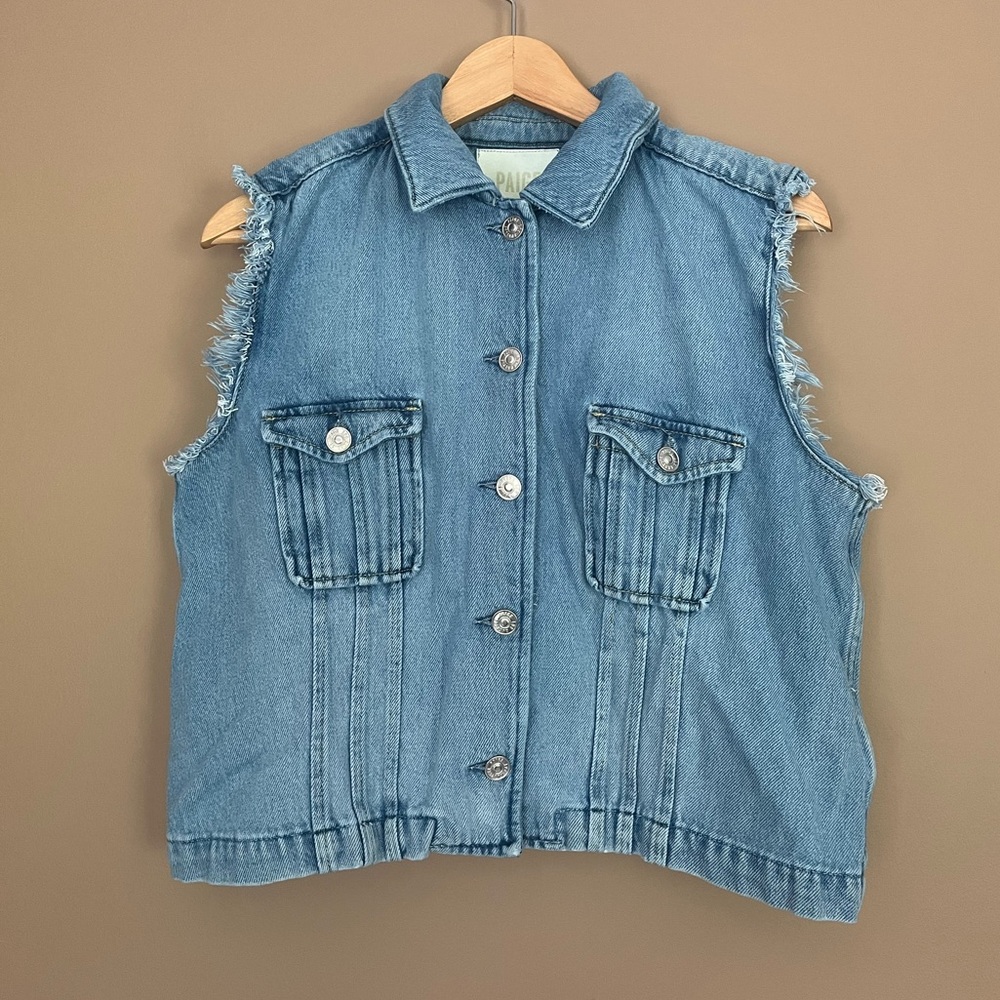 {Paige} Denim Vest Button Down in Blue - Womens Large